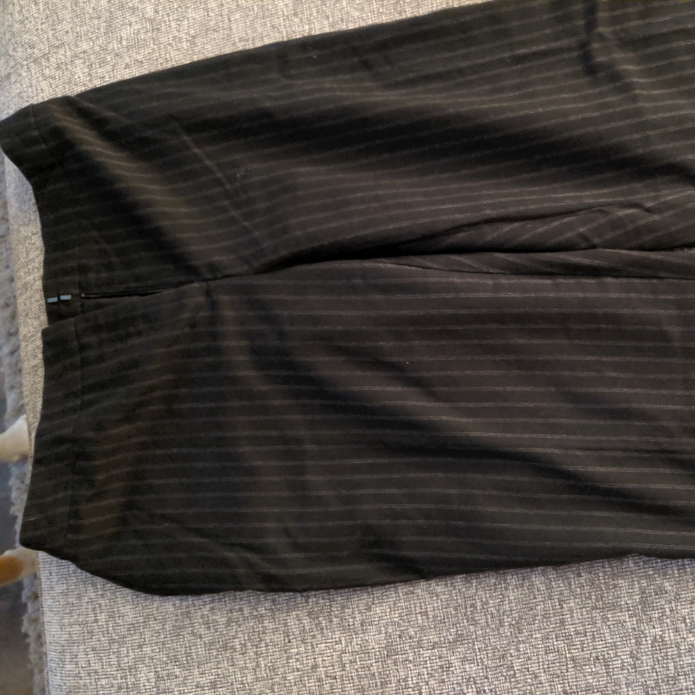 Black pinstripe slacks